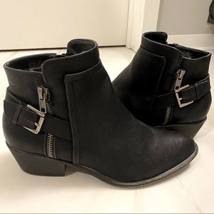 Madden Girl Black Booties with Silver Detail